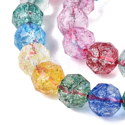 Crackle Transparent Glass Beads Strands GLAA-Q108-02A-17-1