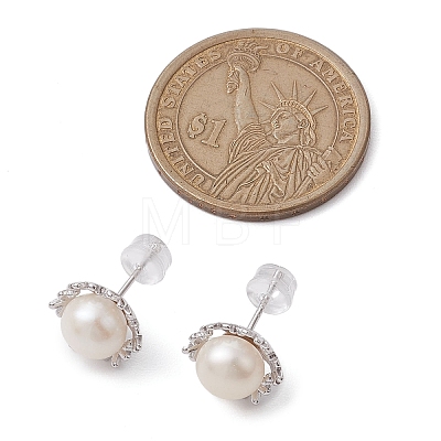 Natural Pearl Ear Studs EJEW-P286-10P-1