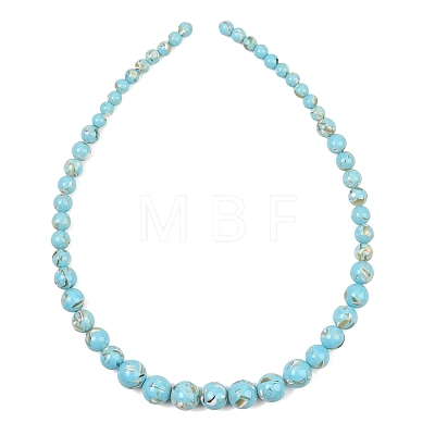 Synthetic Turquoise and Sea Shell Assembled Graduated Beads Strands GG-CBA2AE1-A07-D-1