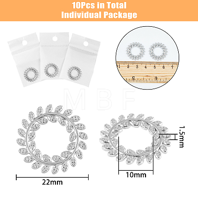 DICOSMETIC 10Pcs 304 Stainless Steel Linking Rings STAS-DC0011-51-1
