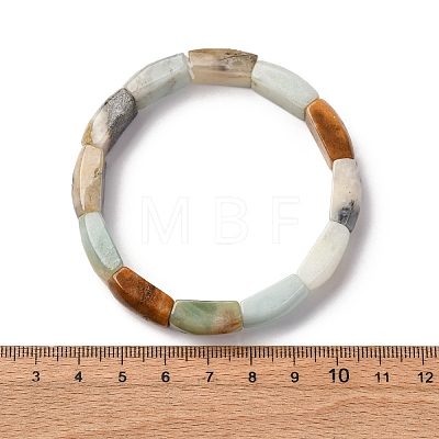 Natural Flower Amazonite Bead Stretch Bracelets for Women Men BJEW-C097-02A-11-1