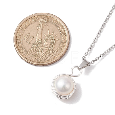 Pearl Pendant Necklaces NJEW-JN04872-1