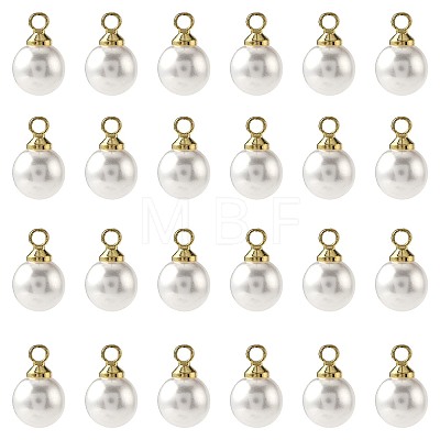 24Pcs ABS Plastic Imitation Pearl Charms KK-FS0001-78-1