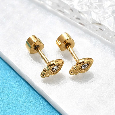 Ion Plating(IP) 304 Stainless Steel Carrot Stud Earrings EJEW-A118-20G-02-1