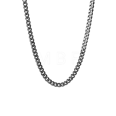 201 Stainless Steel Curb Chain Necklaces NJEW-Q336-09A-EB-1