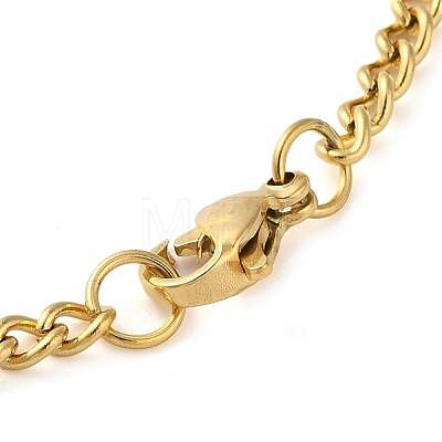 304 Stainlessa Steel Curb Chain Pendant Necklaces NJEW-H034-05G-1