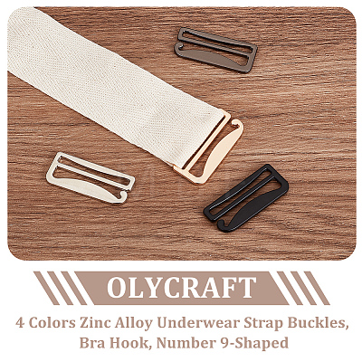 Olycraft 8Pcs 4 Colors Zinc Alloy Underwear Strap Buckles FIND-OC0003-08D-1