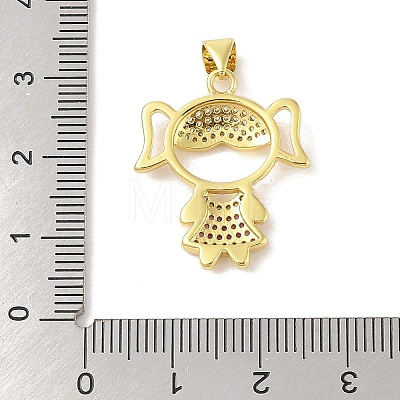 Rack Plating Brass Cubic Zirconia Pendants KK-S380-30G-06-1