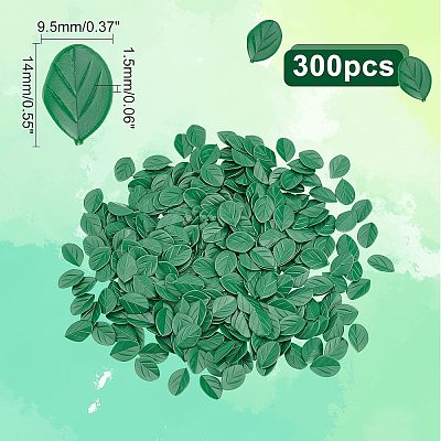 Olycraft 300pcs PVC Imitation Leaf DJEW-OC0001-17-1