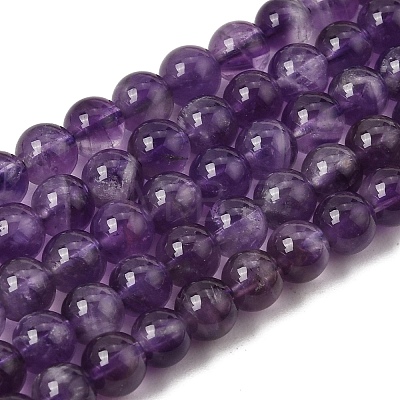 Natural Amethyst Beads Strands X-G-S333-6mm-020-1