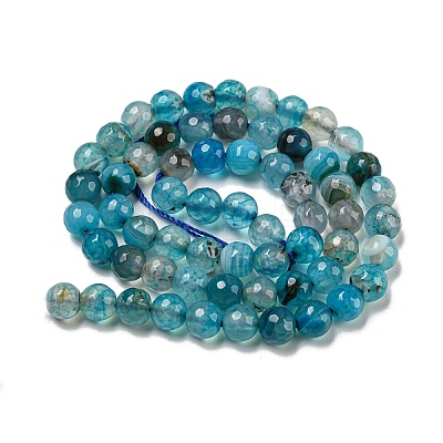 Natural Agate Beads Strands G-E054-6mm-16-1