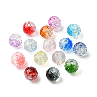375Pcs 15 Colors Transparent Crackle Baking Painted Glass Beads Sets DGLA-FS0001-05-1