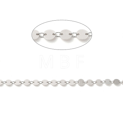 Rhodium Plated 925 Sterling Silver Flat Round Link Chains STER-NH0001-27A-P-1