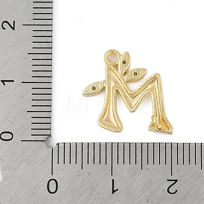 Brass Crystal Rhinestone Letter Links Connector Charms KK-S395-06G-M-1