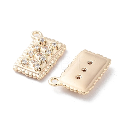 Brass Micro Pave Clear Cubic Zirconia Charms KK-F871-37G-1