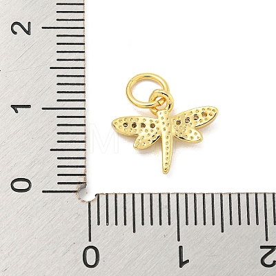 Rack Plating Brass Micro Pave Clear Cubic Zirconia Pendants KK-B093-10A-G-1