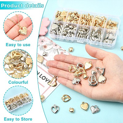 170Pcs 10 Styles CCB Plastic Pendants CCB-YW0001-82-1