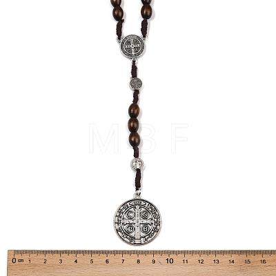 Wood Rosary Bead Necklaces FS-WG6BD27-03-1
