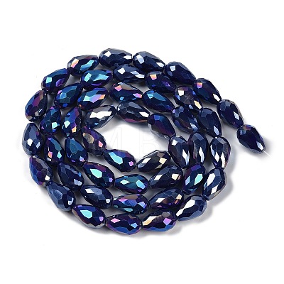 Opaque Solid Color Electroplate Glass Beads Strands EGLA-N013-P4mm-B03-1