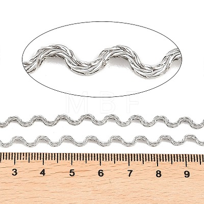 304 Stainless Steel Wavy Link Chains CHS-L034-09P-1
