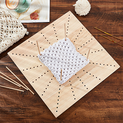 CHGCRAFT Square Wood Crochet Blocking Board DIY-CA0005-27B-1