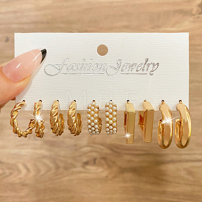 Alloy Hoop Earring Sets WG6DB3C-15-1