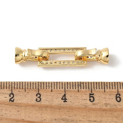 Brass Pave Clear Cubic Zirconia Fold Over Clasps KK-M320-14G-1