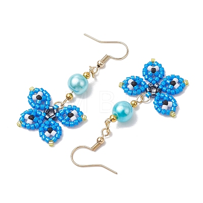 Glass Dangle Earrings EJEW-MZ00259-03-1