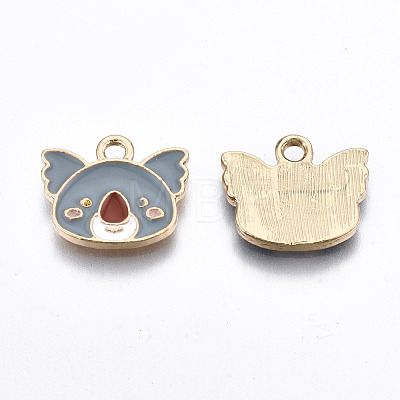 Light Gold Plated Alloy Enamel Charms ENAM-T009-79A-RS-1