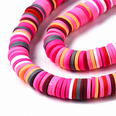 Handmade Polymer Clay Beads Strands CLAY-R089-8mm-152-1