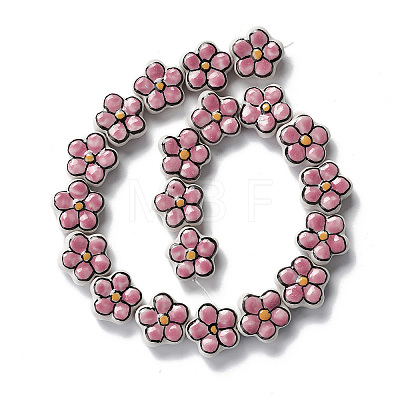 Handmade Porcelain Flower Beads Strands PORC-F003-01F-1