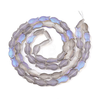 Frosted Glass Beads Strands X-GLAA-T023-40C-04-1