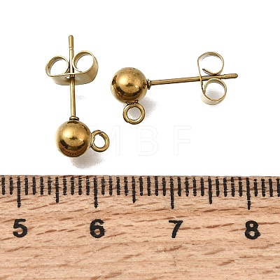 304 Stainless Steel Stud Earrings Findings STAS-L315-066A-G-1