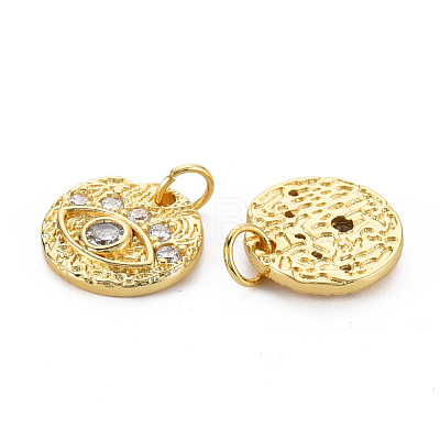 Brass Micro Pave Cubic Zirconia Charms KK-Q252-083-NF-1