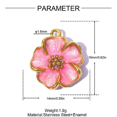 304 Stainless Steel Enamel Pendants STAS-OY015-26G-01-1