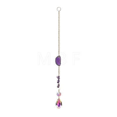 Agate & Crystal Glass Sun Catcher Pendant PW-WGF0FEC-05-1