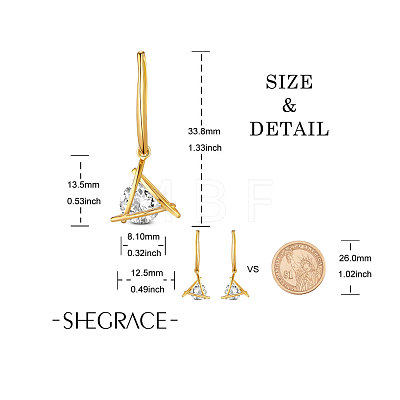 SHEGRACE 925 Sterling Silver Dangle Earrings JE722C-1