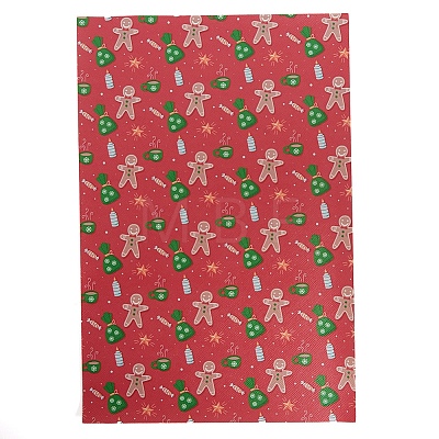 Christmas Theme Printed PVC Leather Fabric Sheets DIY-WH0158-61C-16-1