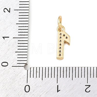 Brass Micro Pave Clear Cubic Zirconia Charms KK-G544-04G-01-1