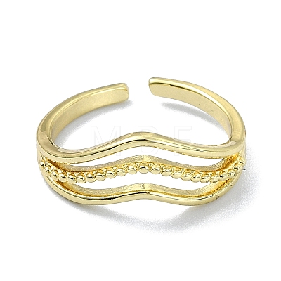 Brass Open Cuff Rings RJEW-B051-27G-1