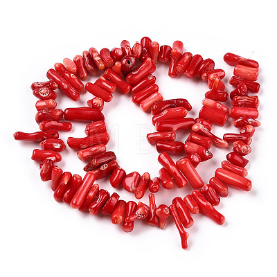 Dyed Chips Synthetic Coral Beads Strands CORA-Q026-01A-1