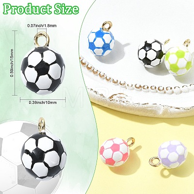 6Pcs 6 Colors Alloy Enamel Pendants ENAM-CJ0007-62-1