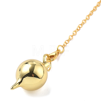 Brass Dowsing Pendulum Big Pointed Round Pendants KK-H491-03G-1