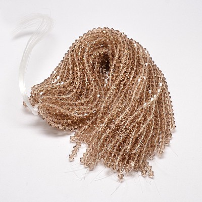 Imitate Austrian Crystal Bicone Glass Beads Strands GLAA-F029-6x6mm-12-1