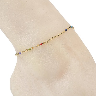 304 Stainless Steel Link Chains Anklets AJEW-AN00840-1