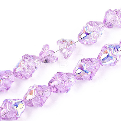 Electroplate Transparent Glass Beads Strands EGLA-N020-03F-1