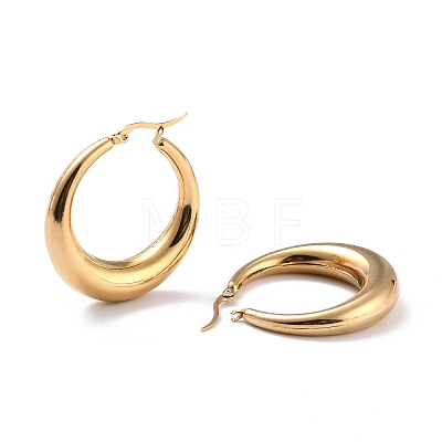 Ion Plating(IP) 304 Stainless Steel Hoop Earrings EJEW-O096-45G-01-1