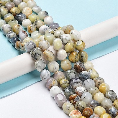 Natural White African Opal Beads Strands G-C038-02S-1