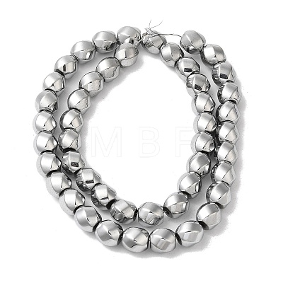 Electroplated Non-Magnetic Synthetic Hematite Beads Strands G-P518-05-01-1