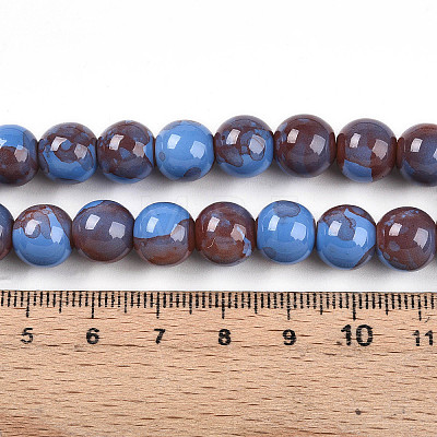 Baking Painted Glass Beads Strands DGLA-N003-10mm-C10-1